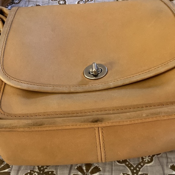 Coach Rambler's Legacy Vintage Tan Leather Shoulder Crossbody Bag 9061 - Picture 12 of 16